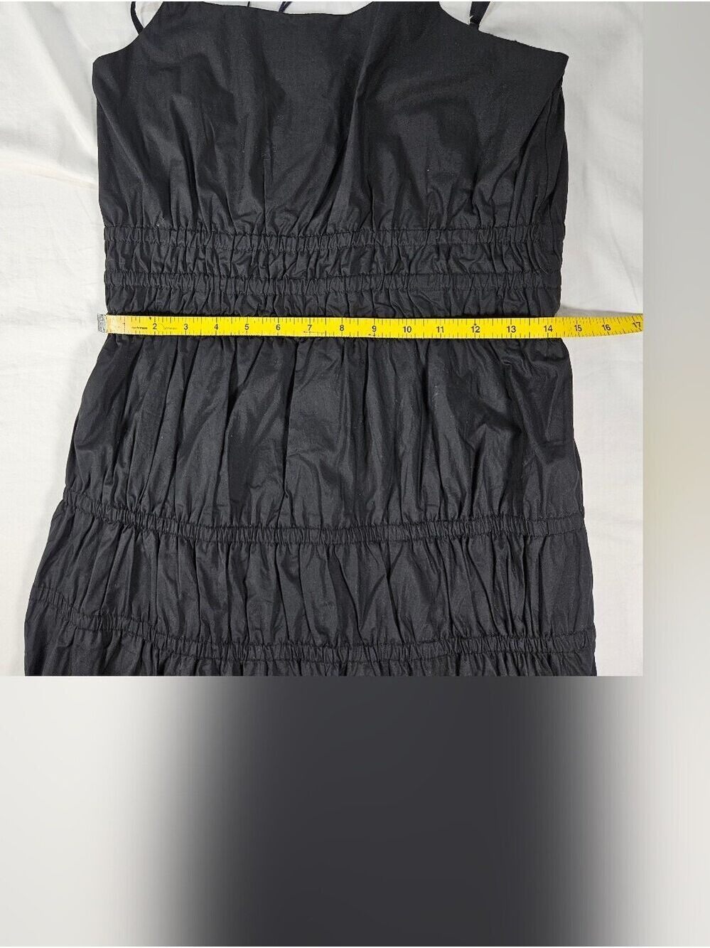 NWT Size Small Buffalo David Bitton Black Smocked Ruching Midi Dress Cotton - Picture 4 of 12